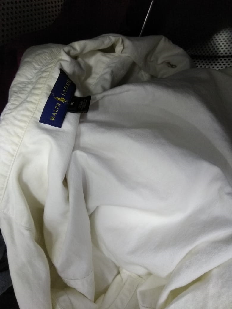 Before-Окраска рубашки Ralph Lauren из белого в фиолетовый